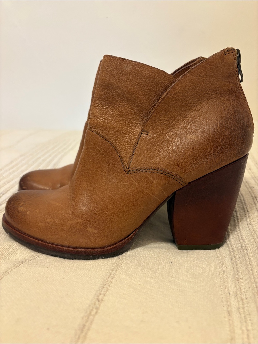 KORK-EASE CASTANEDA BROWN LEATHER ANKLE BOOTS